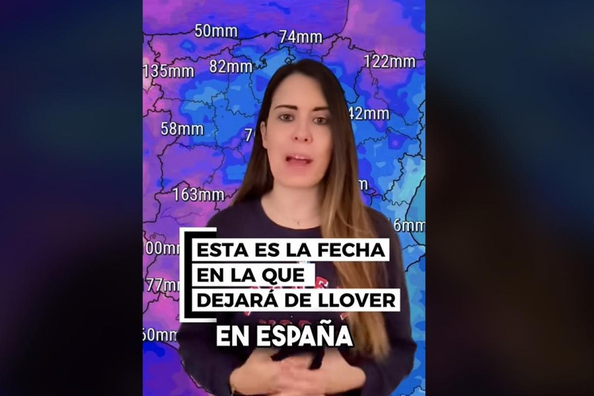 Mar Gómez, explicando qué día podría dejar de llover en España. (TIKTOK / MAR GÓMEZ)