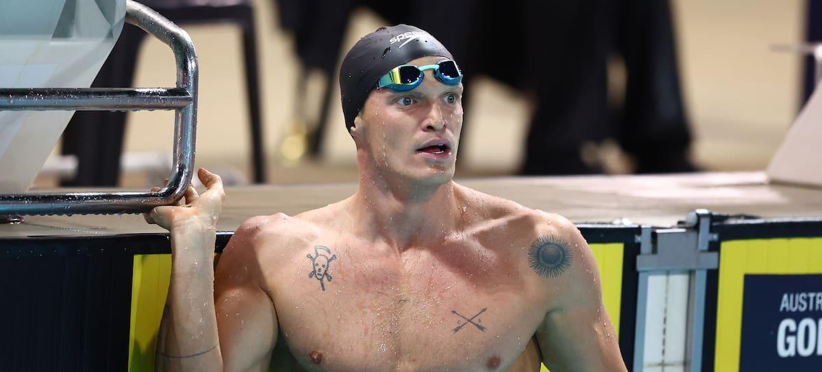Cody Simpson en la final masculina de 100 m mariposa durante el Campeonato Abierto de Natación de Australia 2024. / Chris Hyde