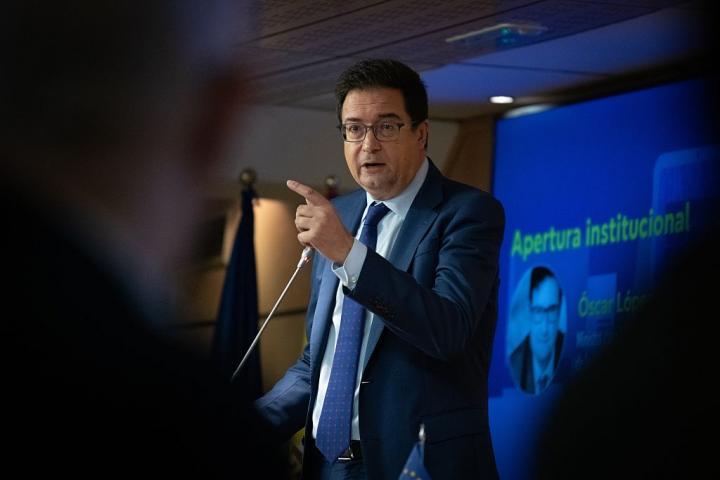 Óscar López, ministro de Transformación Digital y Función Pública, en un acto reciente (Europa Press via Getty Images)