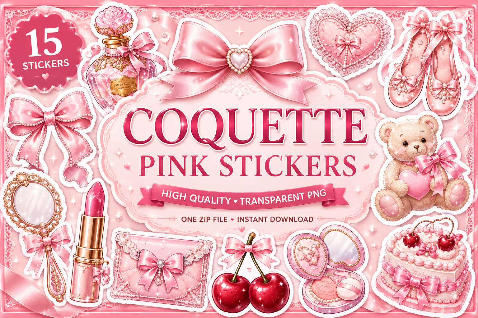 Coquette Pink Stickers