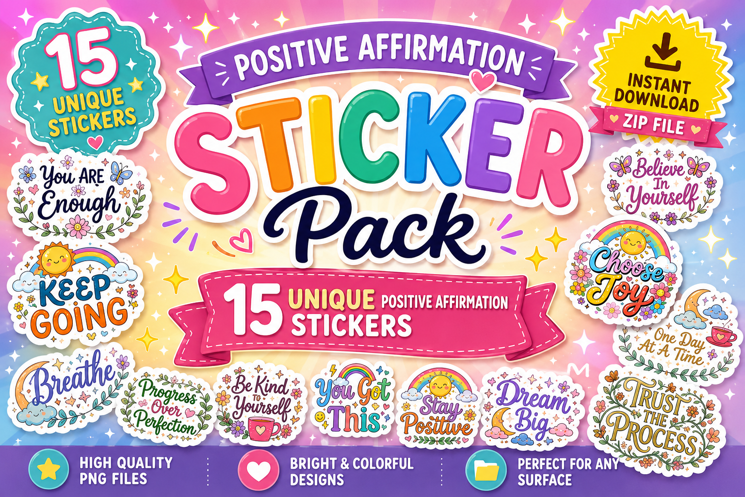 Positive Affirmation Sticker pack
