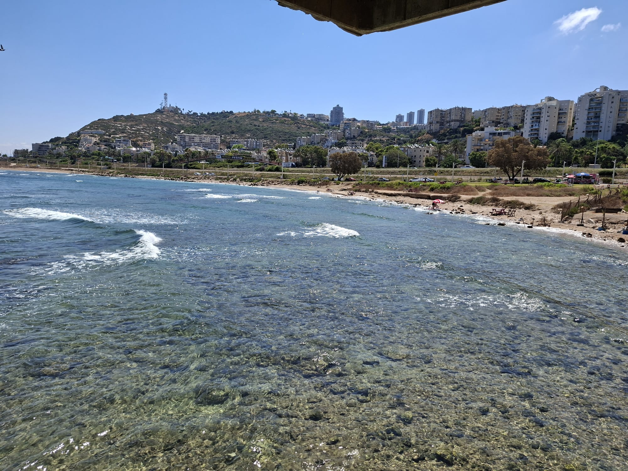 Beach along the promenade at Bat Galim, Haifa