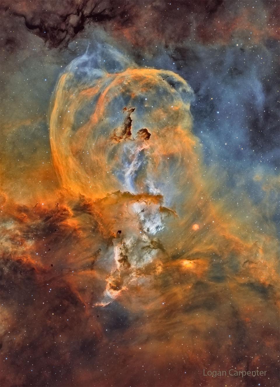 NGC 3576: The Statue of Liberty Nebula