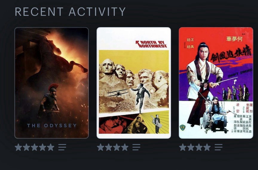 The Odyssey, North by Northwest and Swift Sword