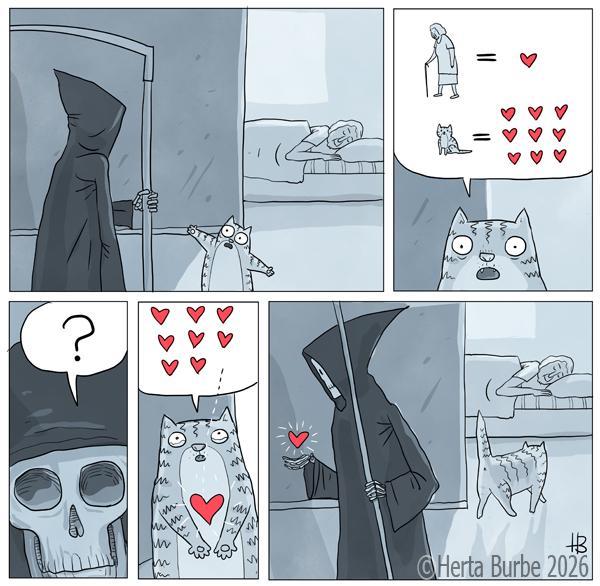 A cat trading off one of his nine lives to save an old woman