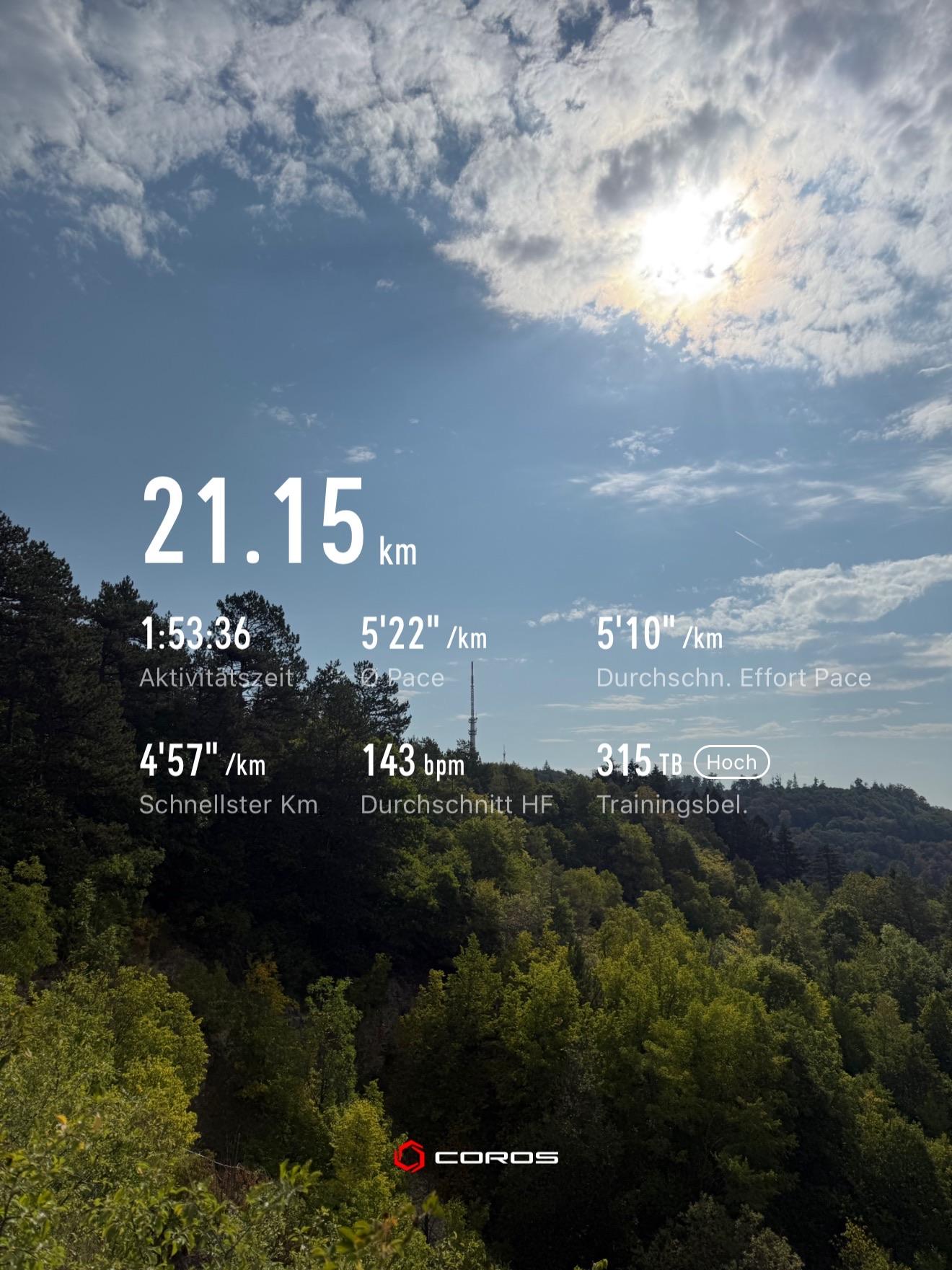 Only a half marathon today, and not that fast…