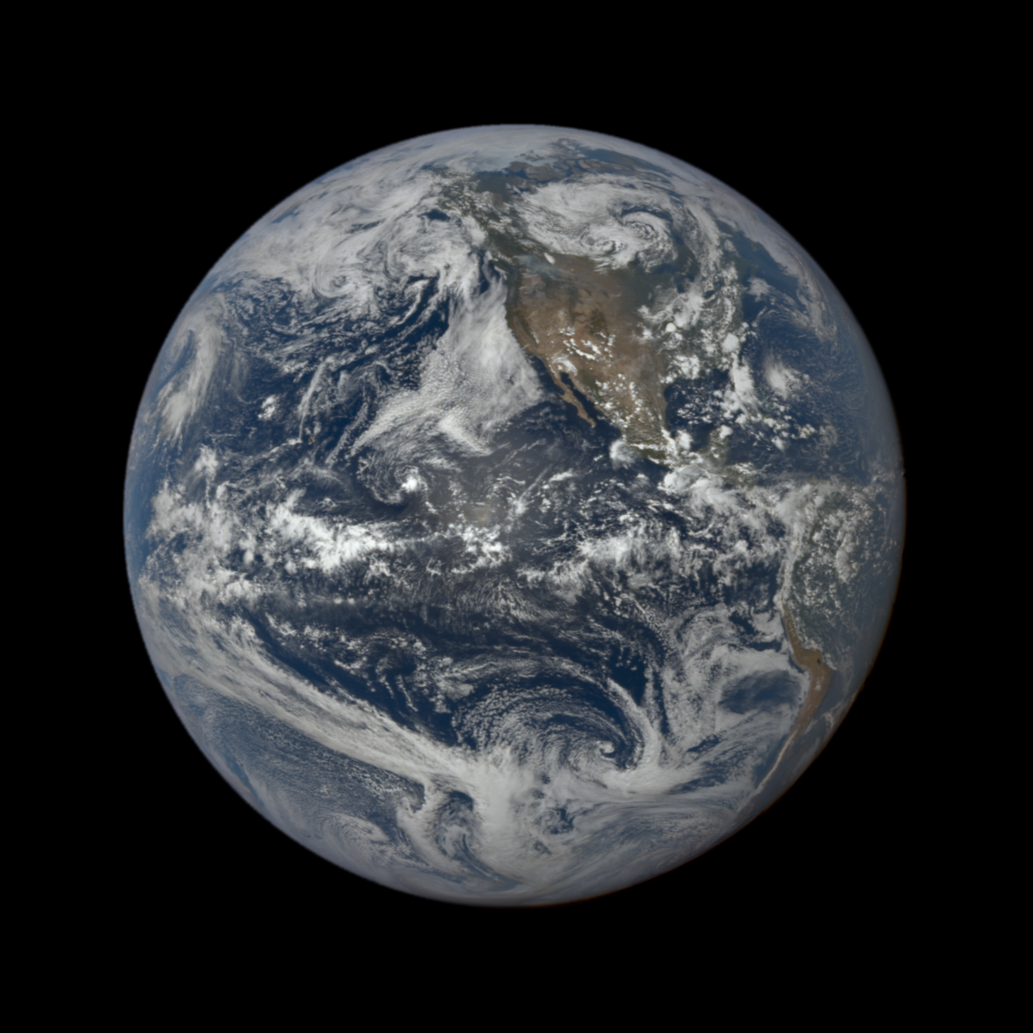A photo of Earth from the EPIC camera onboard the DSCOVR spacecraft.