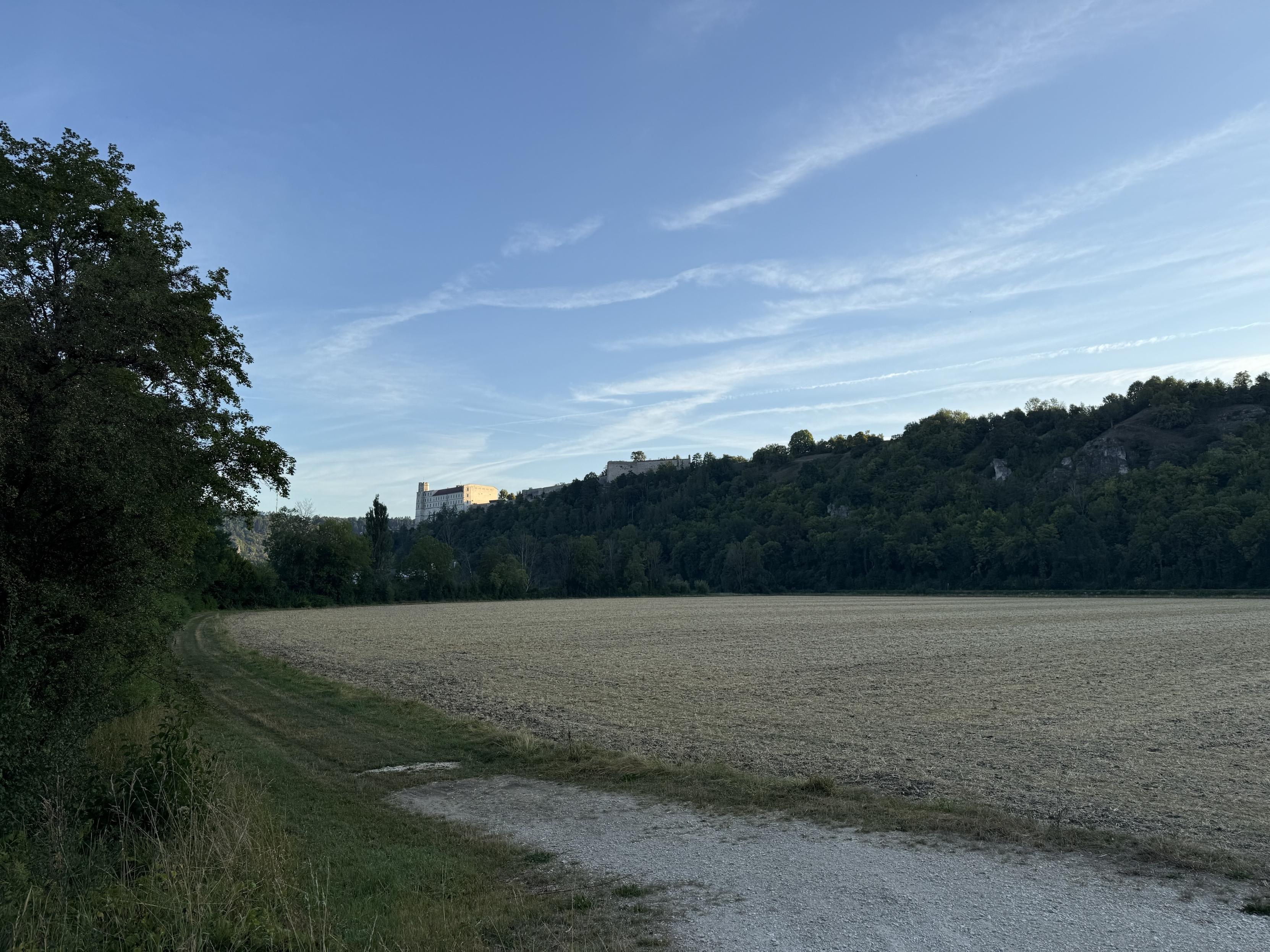 The first rays of sun are on the Eastern edge of the Willibaldsburg in Eichstätt,