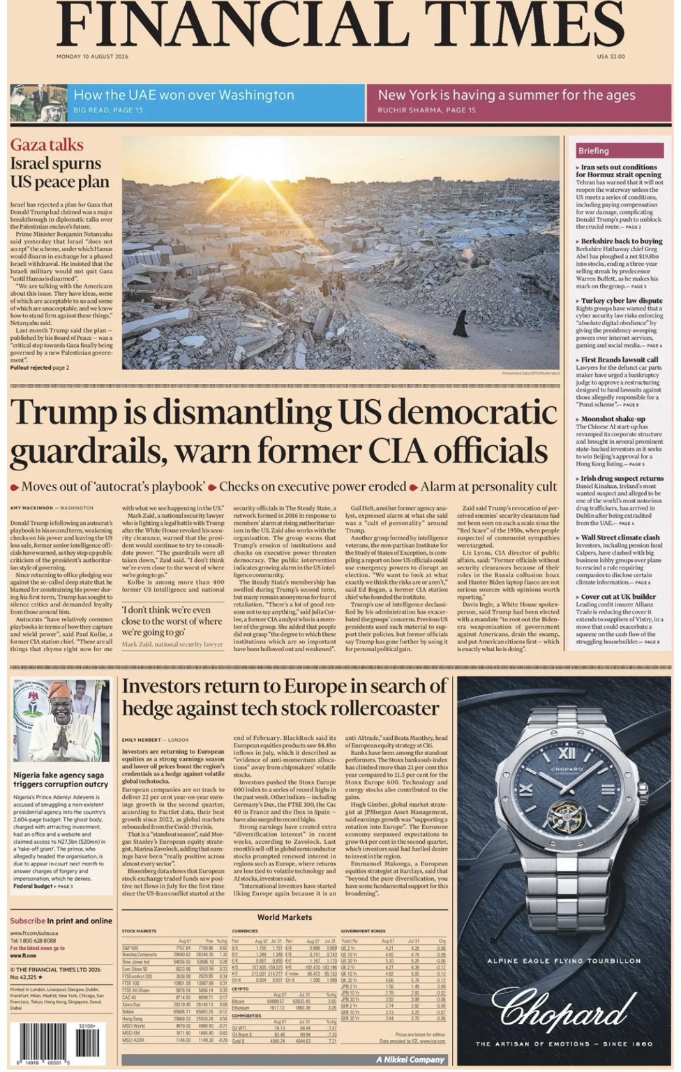 Trump is dismantling US democratic guardrails, warn former CIA officials • Moves out of 'autocrat's playbook' • Checks on executive power eroded • Alarm at personality cult