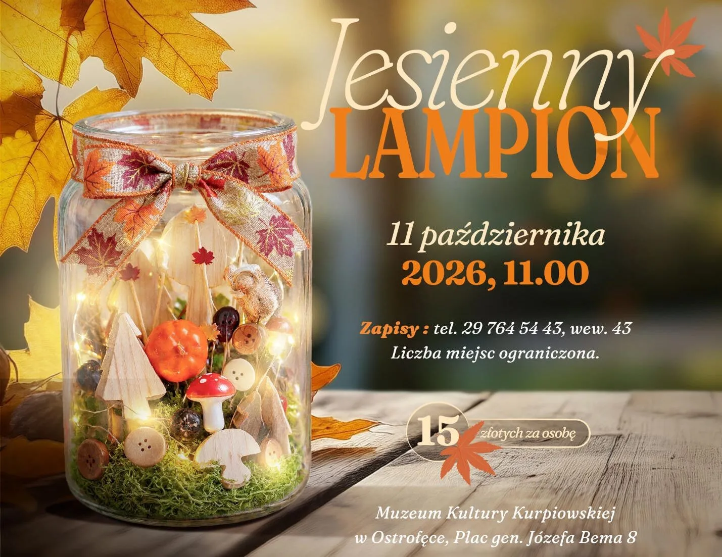 Jesienne lampiony rozświetlą muzeum. Zapisz się na rodzinne warsztaty