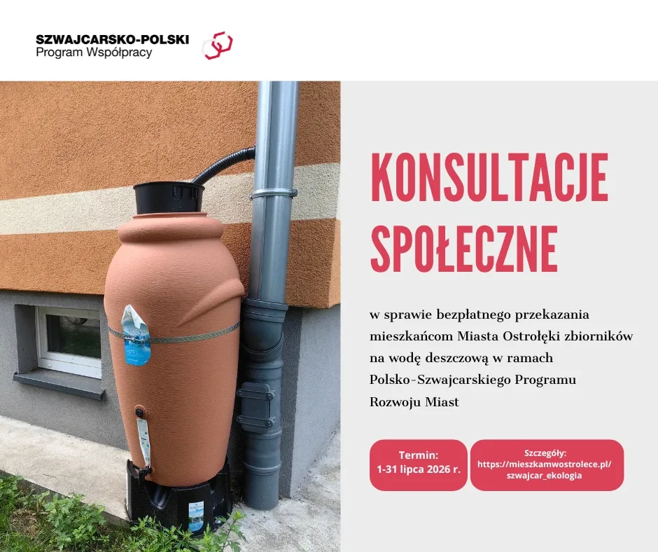 Konsultacje społeczne w sprawie przekazania mieszkańcom zbiorników na deszczówkę