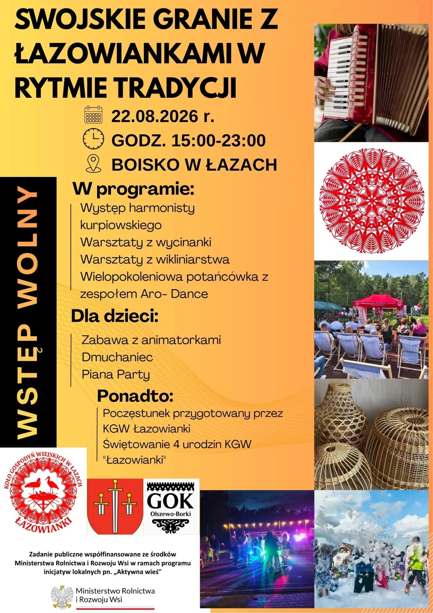 Swojskie rytmy i kurpiowska tradycja. Łazy szykują popołudnie pełne atrakcji
