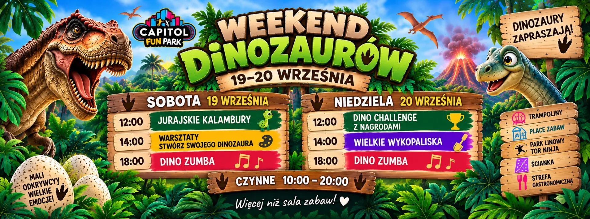 Weekend dinozaurów w Capitol Fun Park!