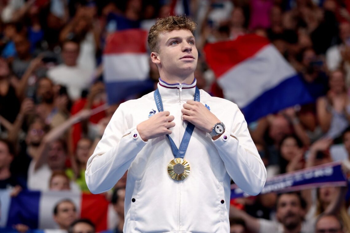 french-gold-medalist-leon-marchand-declines-lea-salame’s-show