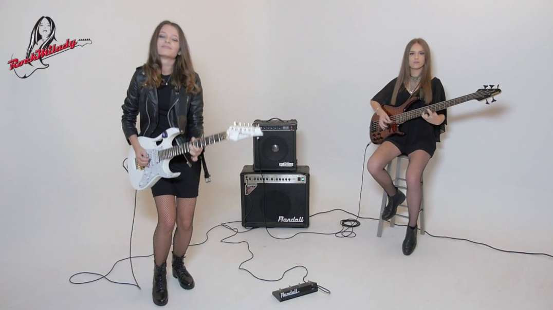 The Eagles - Hotel California guitar solo (cover by RockMilady and her sister)