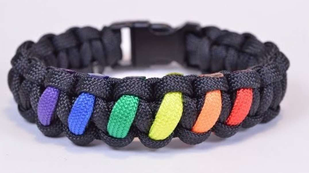 Make a Rainbow Colored Paracord Survival Bracelet with Buckle