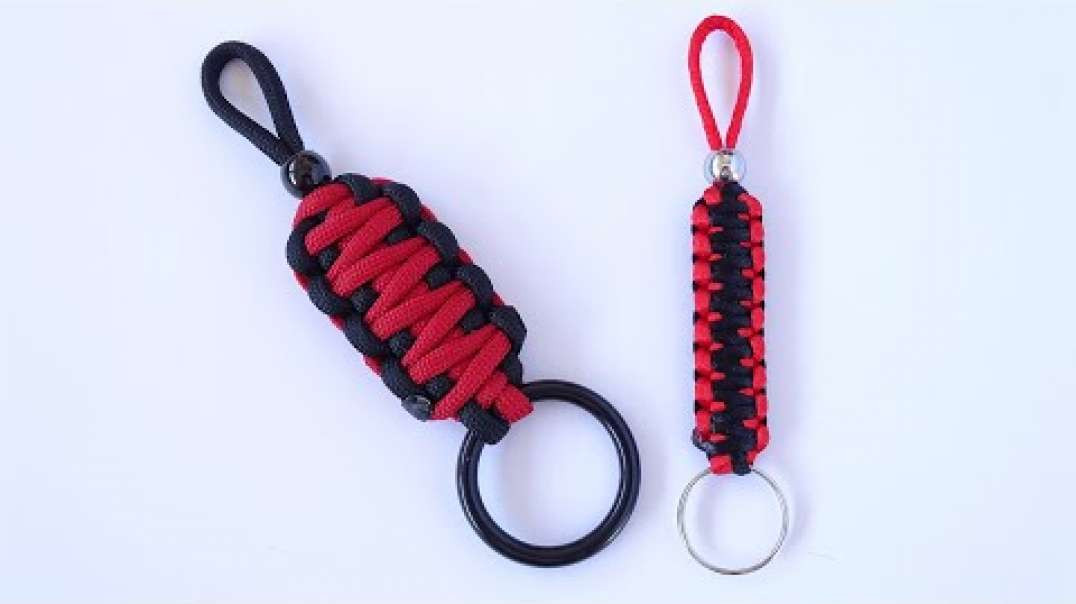Ring and Loop Paracord Macrame King Cobra Keychain