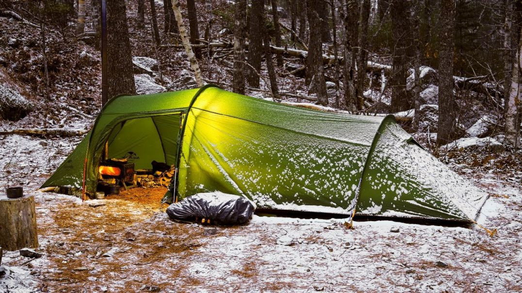 Hot Tent Camping In Snow