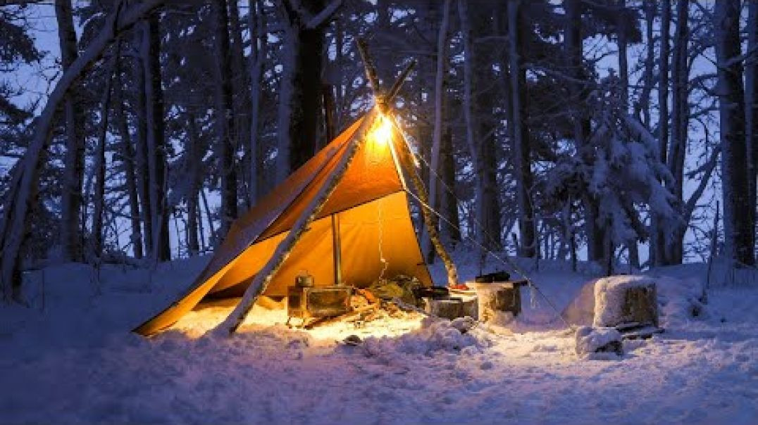 Winter Camping In A Snow Storm