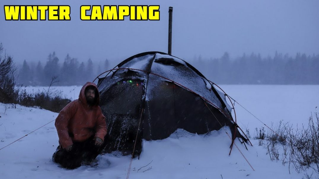 Hot Tent Snow Storm Camping