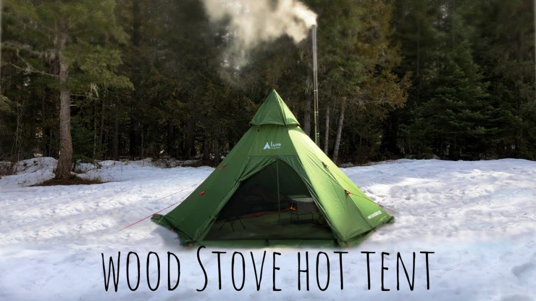 Camping In Snow With Hot Tent