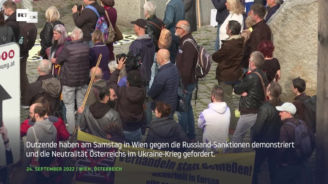 "Die Russland-Sanktionen schaden uns" – Dutzende demonstrieren in Wien für die Neutralität