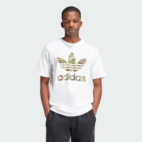CAMO WHITE TREFOIL TEE