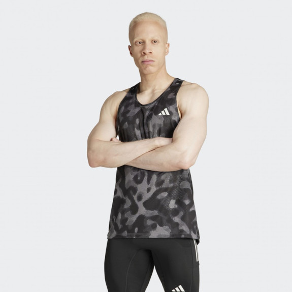 OWN THE RUN 3-STRIPES ALLOVER PRINT SINGLET