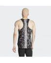 OWN THE RUN 3-STRIPES ALLOVER PRINT SINGLET