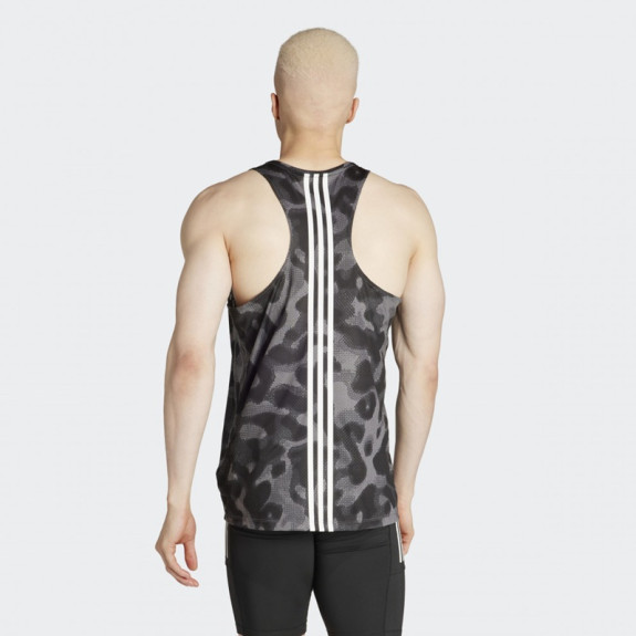 OWN THE RUN 3-STRIPES ALLOVER PRINT SINGLET