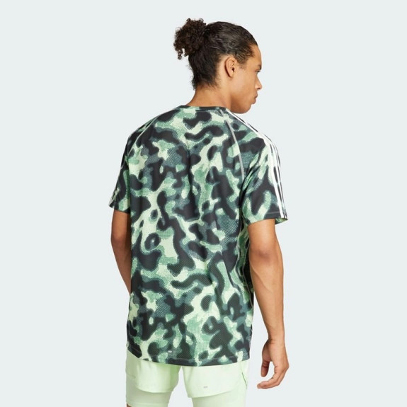 OWN THE RUN 3-STRIPES ALLOVER PRINT T-SHIRT