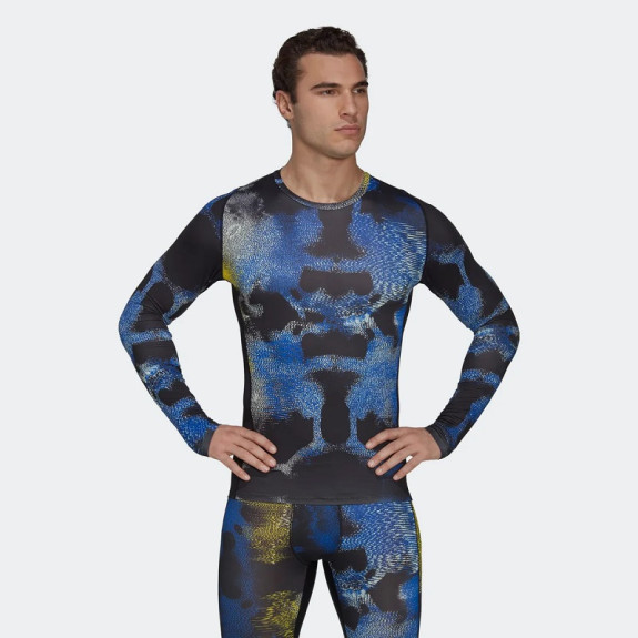 TECHFIT ALLOVER PRINT TRAINING LONG SLEEVE TEE