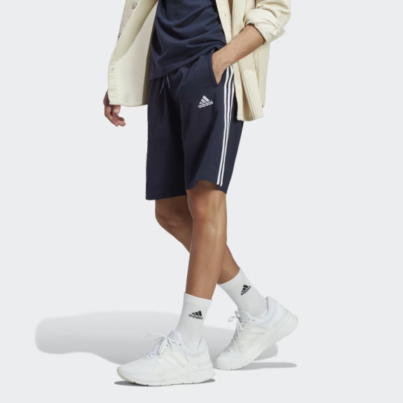 ESSENTIALS SINGLE JERSEY 3-STRIPES SHORTS