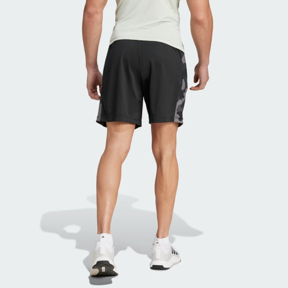 TRAIN ESSENTIALS CAMO TRAINING SHORTS