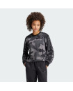 ESSENTIALS 3-STRIPES CAMO-PRINT CROPPED SWEATSHIRT