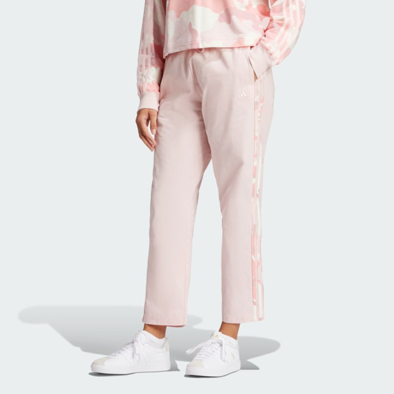 ESSENTIALS CAMO-PRINT 3-STRIPES TWILL TROUSERS