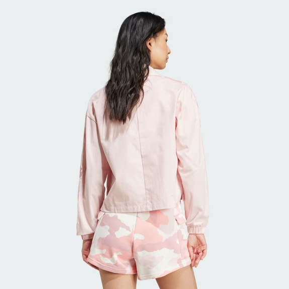 ESSENTIALS CAMO PRINTED 3-STRIPES TWILL COACH JACKET