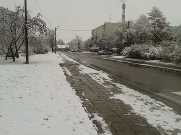 Pierwszy śnieg w Ostrowi Maz. i powiecie (zdjęcia)