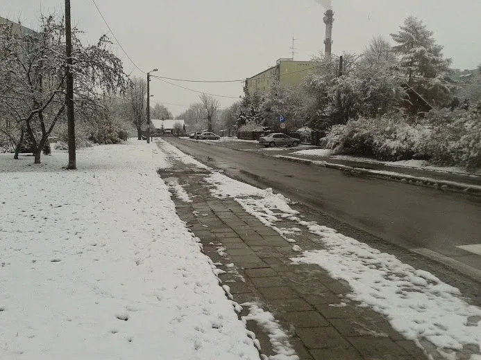 Pierwszy śnieg w Ostrowi Maz. i powiecie (zdjęcia)