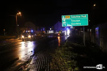 Śmiertelne potrącenie na trasie Ostrołęka - Ostrów (zdjęcia)
