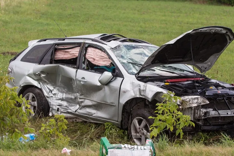 Wypadek w Ponikwi Małej (zdjęcia)