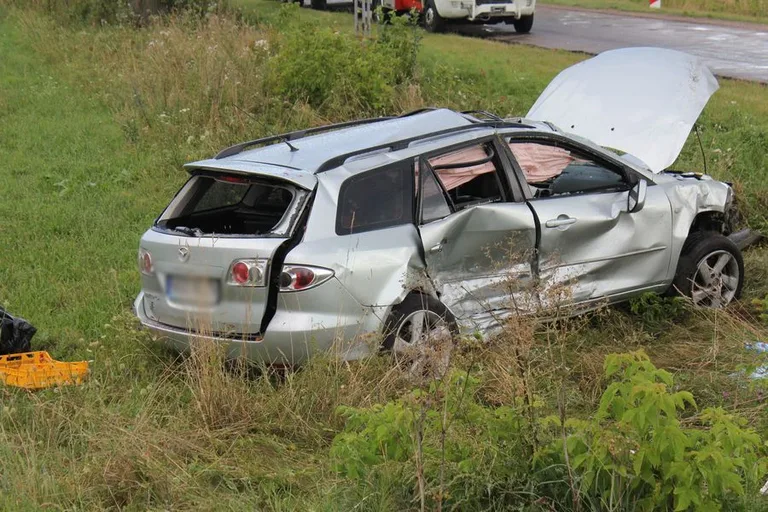 Wypadek w Ponikwi Małej (zdjęcia)