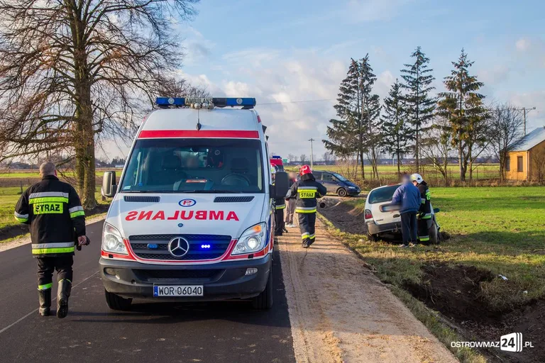 Pijany kierowca renault megane w rowie (zdjęcia)