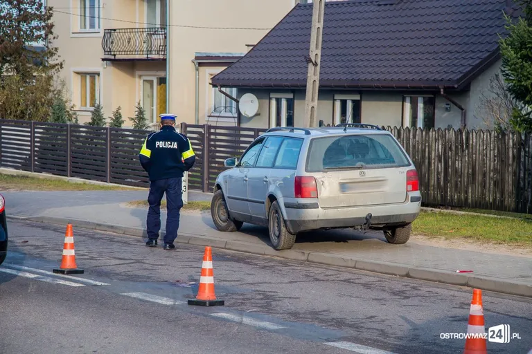 Potrącenie na ul. Małkińskiej (zdjęcia)