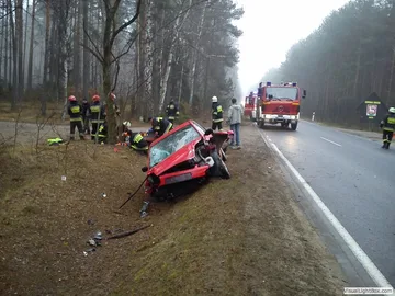 Groźny wypadek w Broku (zdjęcia)