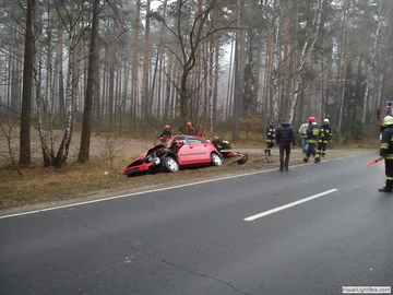 Groźny wypadek w Broku (zdjęcia)