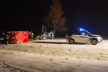 Śmiertelny wypadek na trasie Ostrów - Łomża (zdjęcia)