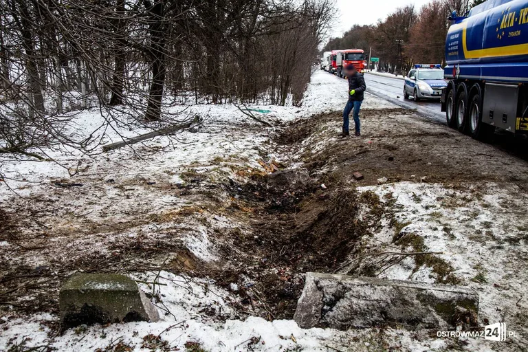 Cysterna wypadła z drogi (zdjęcia)
