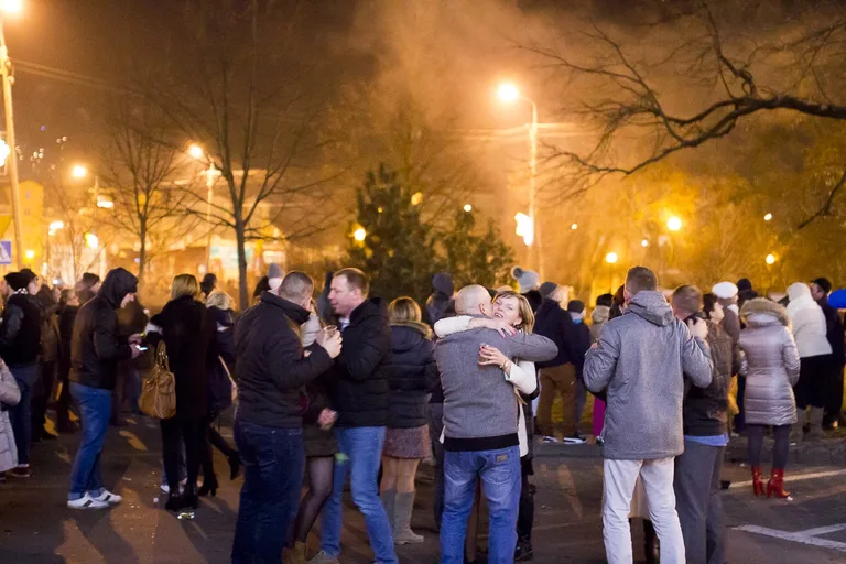 Sylwestrowa noc nad Ostrowią Mazowiecką (wideo)
