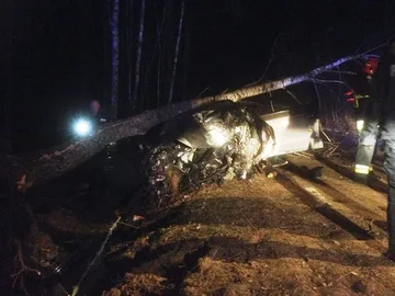 Śmiertelny wypadek na trasie Brok - Poręba (zdjęcia)